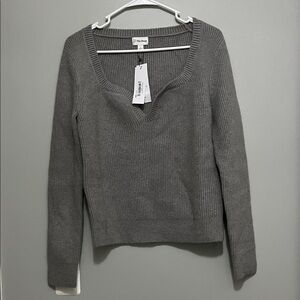 NWT The Drop Gray Ribbed Sweater